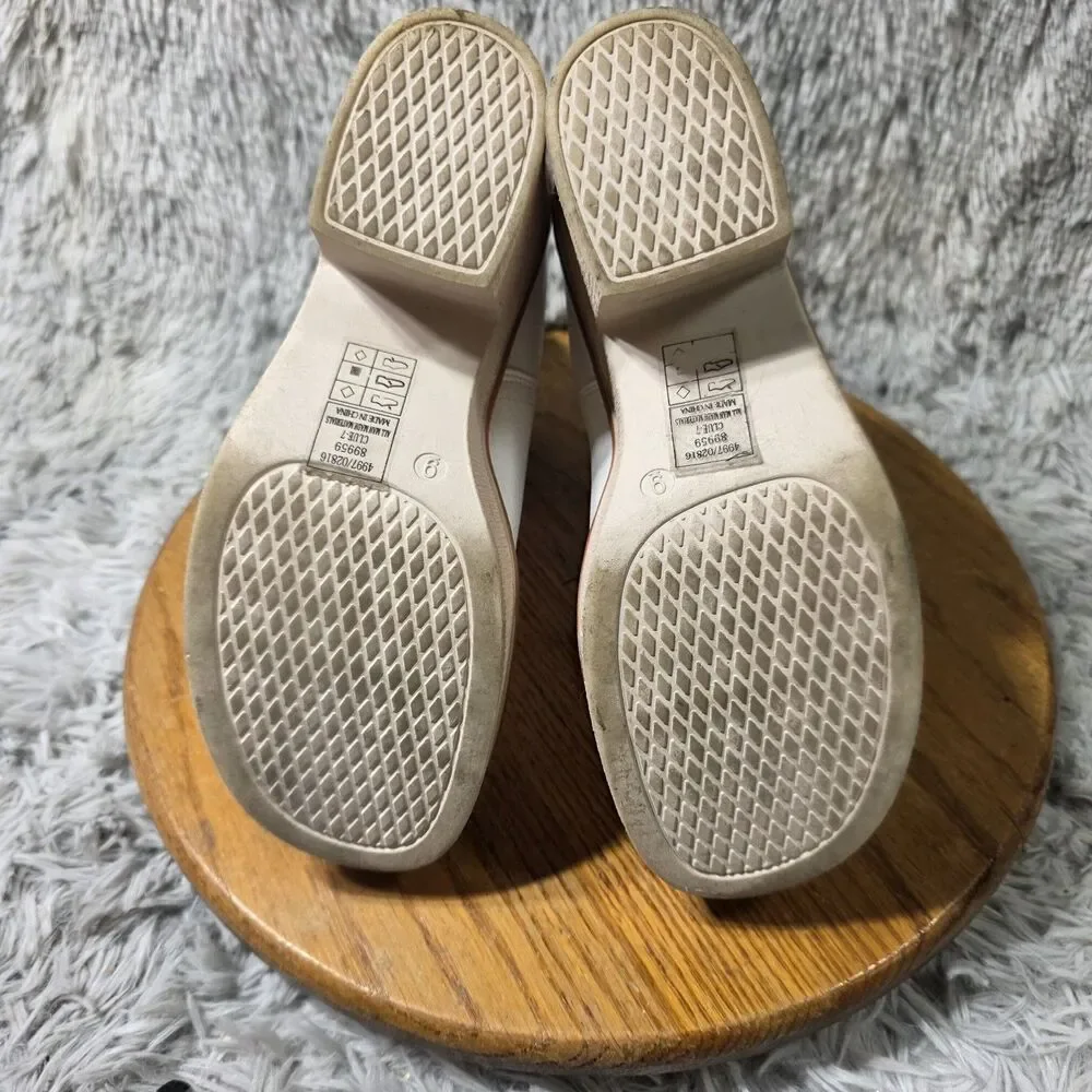 Pierre Dumas Fashion Heel Boots Clue-7 Womens Sz 9 White Faux Snakeskin Booties